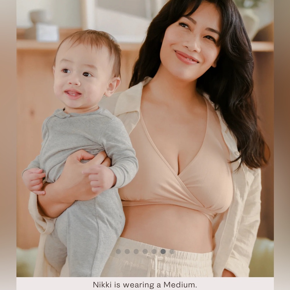 TWO Kindred Bravely Large French Terry Racerback Nursing Sleep Bras Black Beige